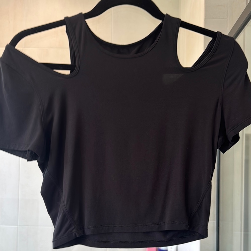 Lululemon Athletica Black Crop Cut Out Tank Top